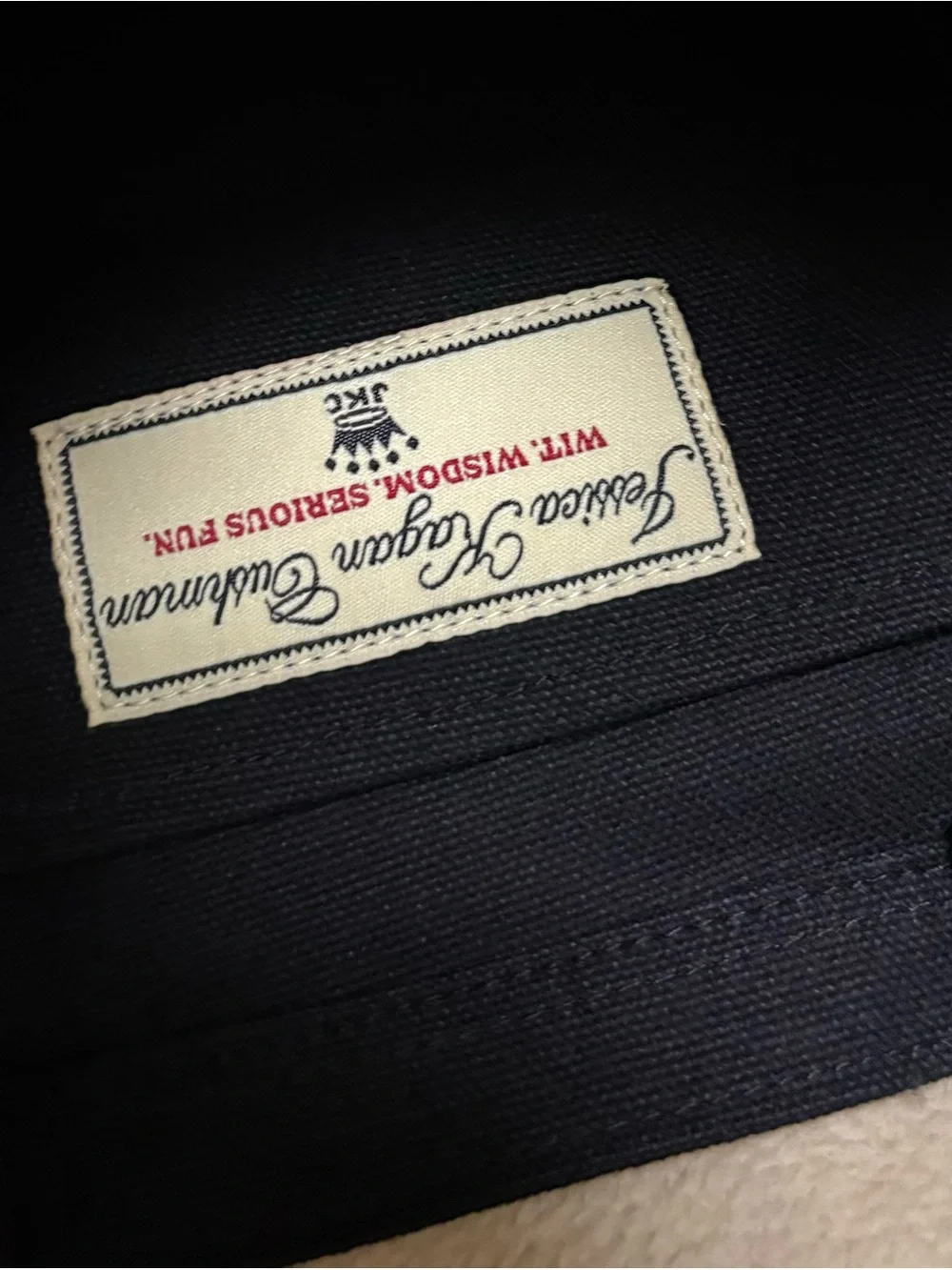 Brand new with No tag. Black Canvas Tote Bag with Script Logo.My Other Bag.